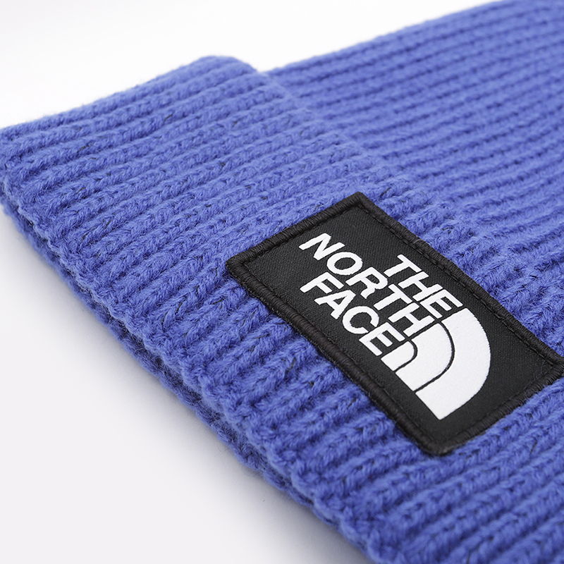  синяя шапка The North Face Logo Box Cuff Beanie T93FJXCZ6REG - цена, описание, фото 3